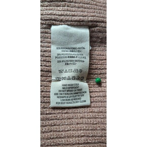 Free People Sweater Pink Mauve Oversized Turtleneck Ribbed Boho Size X-Small - Picture 12 of 12